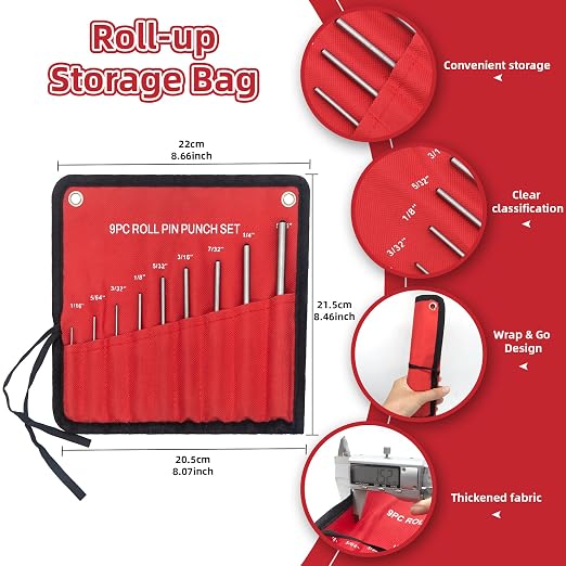 9-Piece Roll Pin Punch Set - Image 5