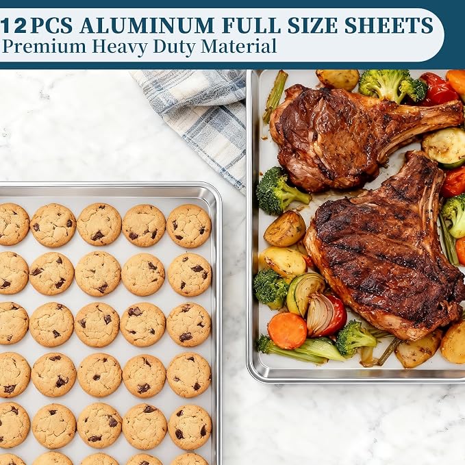 Full Size Commercial Quality Baking Sheet Pan, Bastwe Aluminum Cookie Tray Pan - Image 3