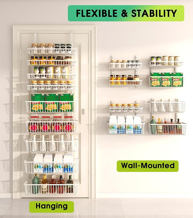Mefirt White 9-Tier Over The Door Pantry Organizer, Pantry Organization and - Image 3