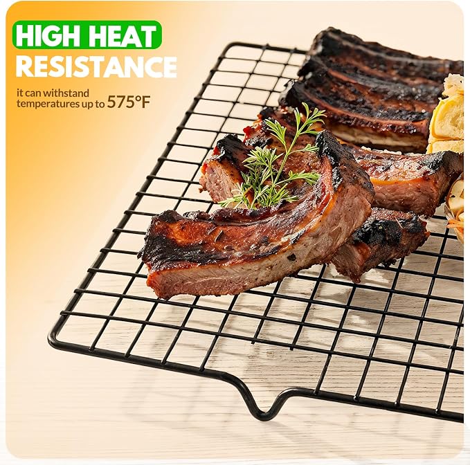 2 PCS Cooling Racks for Cooking and Baking, 14.8x10 Inches Stainless Steel - Image 6