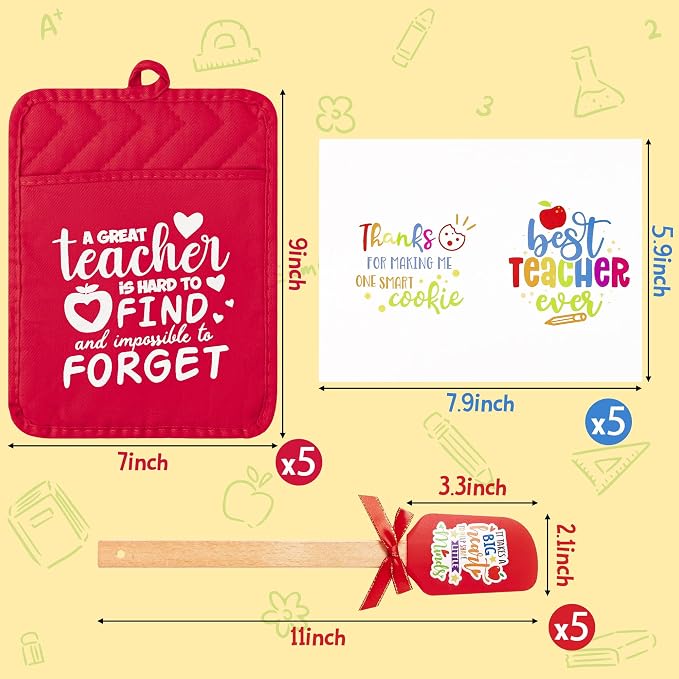 R HORSE Teacher Appreciation Gifts -5 Pack Red Funny Pot Holder Set, Heat - Image 2