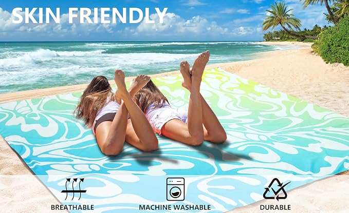 HIHOHO Beach Blanket Waterproof Sandproof Extra Large Beach Mat 79" X - Image 5