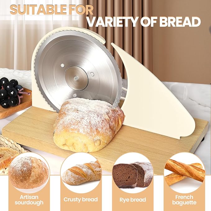 Brvclon Manual Bread Slicer Adjustable Thickness, Hand Crank Bread Slicer - Image 2