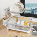 Dish Drying Rack for Kitchen Counter, 2-Tier 304 Stainless Steel Dish Rack by HOMEAILIE