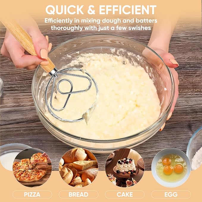 Maxjoy Danish Dough Whisk Stainless Steel - Image 4