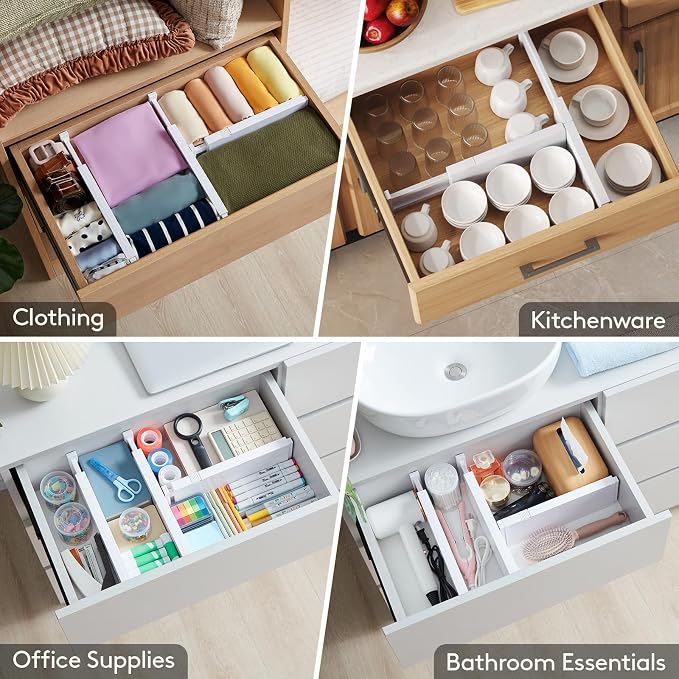 Lifewit 10 Pack 4" High Drawer Dividers 28-43.5cm/11-17" Adjustable Drawer - Image 8