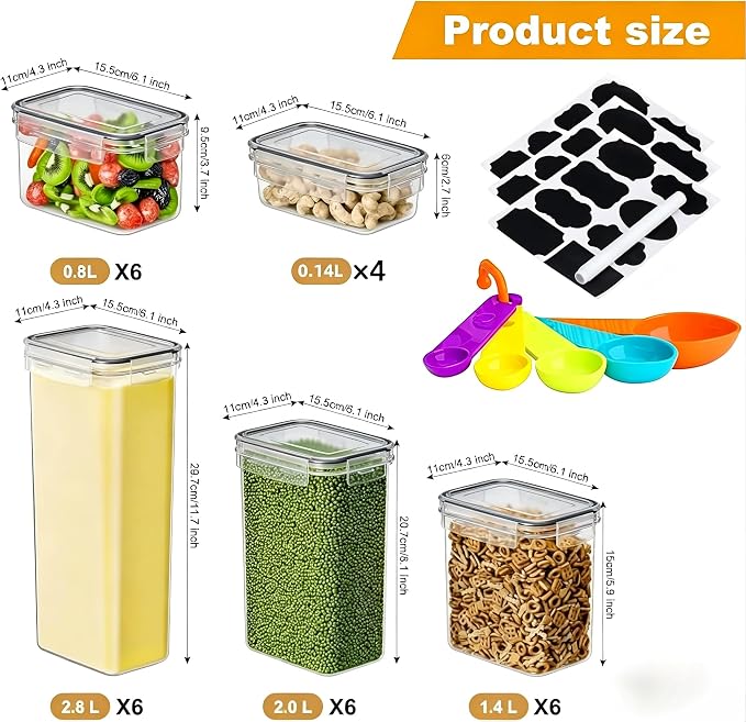 28 Pack Airtight Food Storage Containers - Image 2