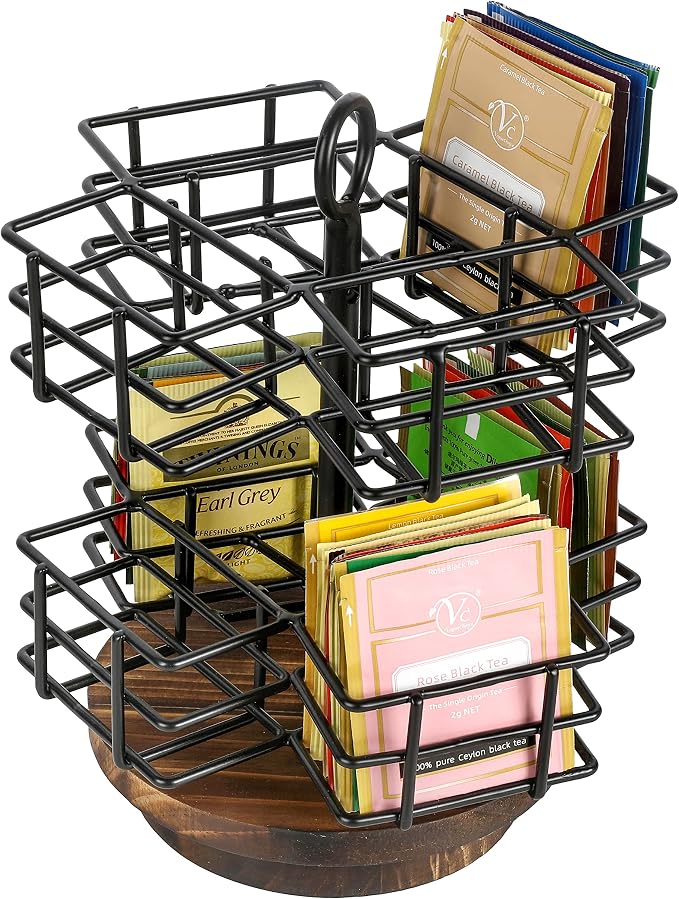 MyGift 8 Compartment Tea Bag Organizer Carousel, Coffee Station Storage Caddy - Image 4