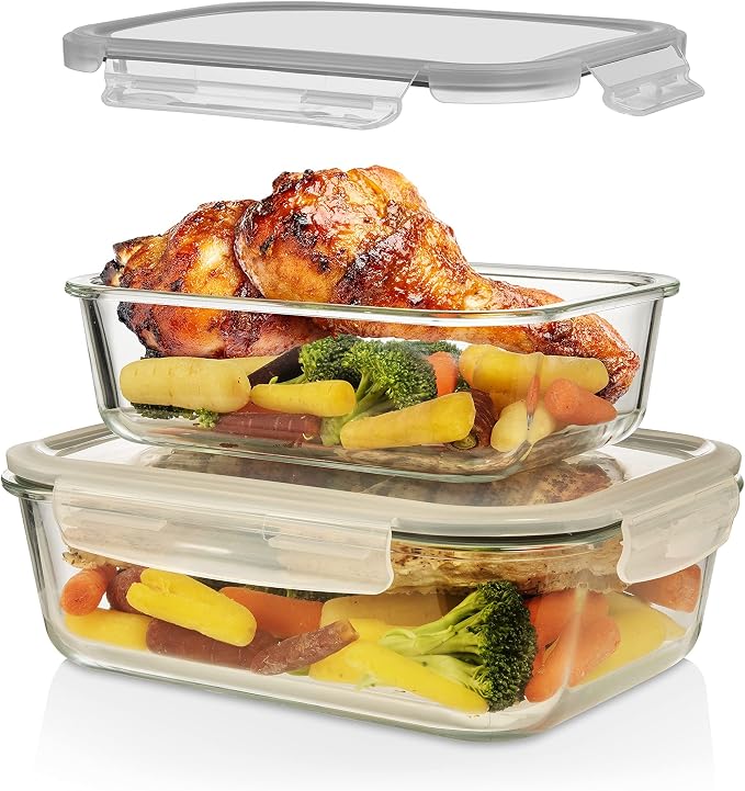 Razab 4 Pc Airtight Large Glass Food Storage Containers - Image 9