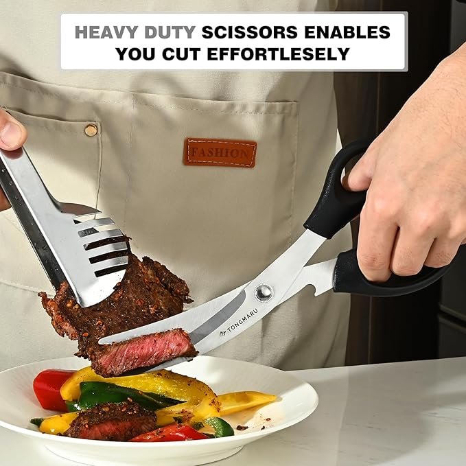 Heavy Duty BBQ Shears, Super Sharp All Purpose Kitchen Poultry Shears, Korean - Image 4