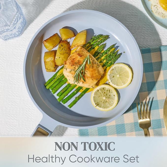 CAROTE Ceramic Cookware Set Nonstick, Non-Toxic & PFAS-Free, Dishwasher - Image 4
