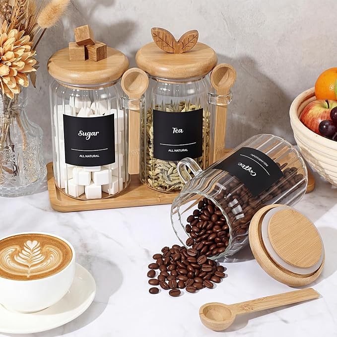 Suclain 3 Pcs Glass Coffee Container - Image 5