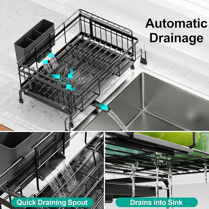 Swedecor Extendable Dish Drying Rack - Image 7