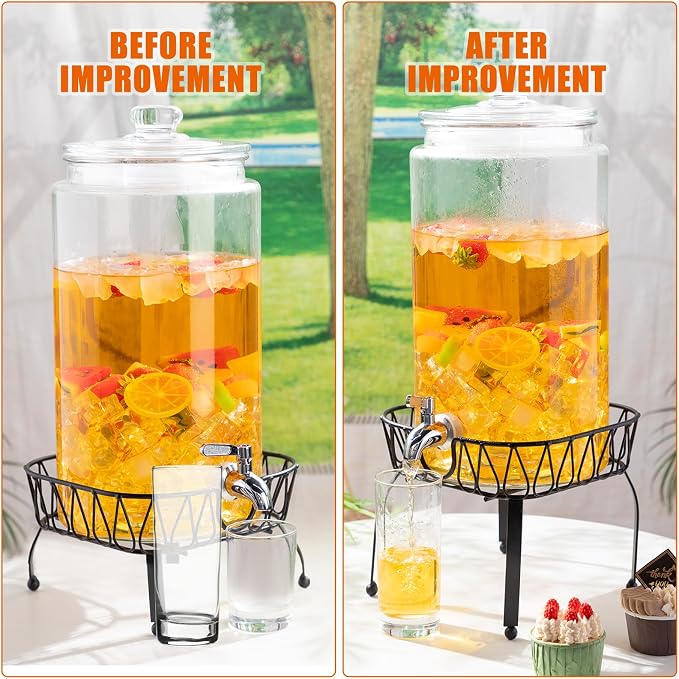 Honeydak 1 Pack 3 Gallon Glass Beverage Dispenser - Image 5