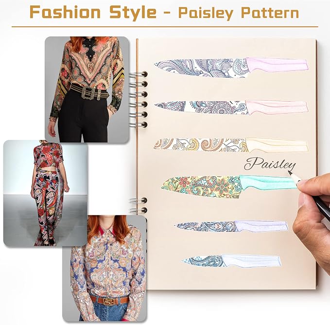 Astercook Paisley Pattern Knife Set - Image 7