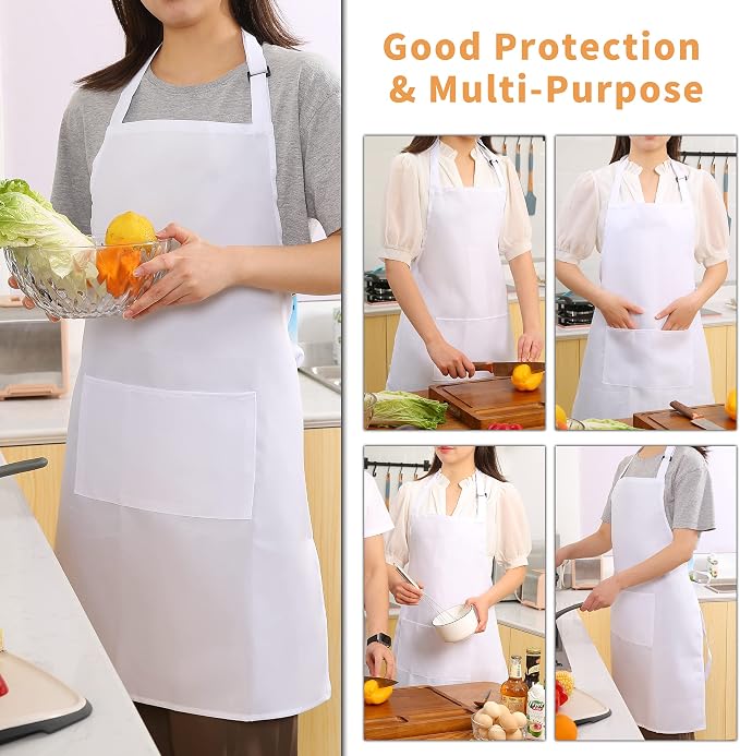 Tosewever 2 Pack Adjustable Bib Apron, Waterdrop Resistant Aprons - Image 5