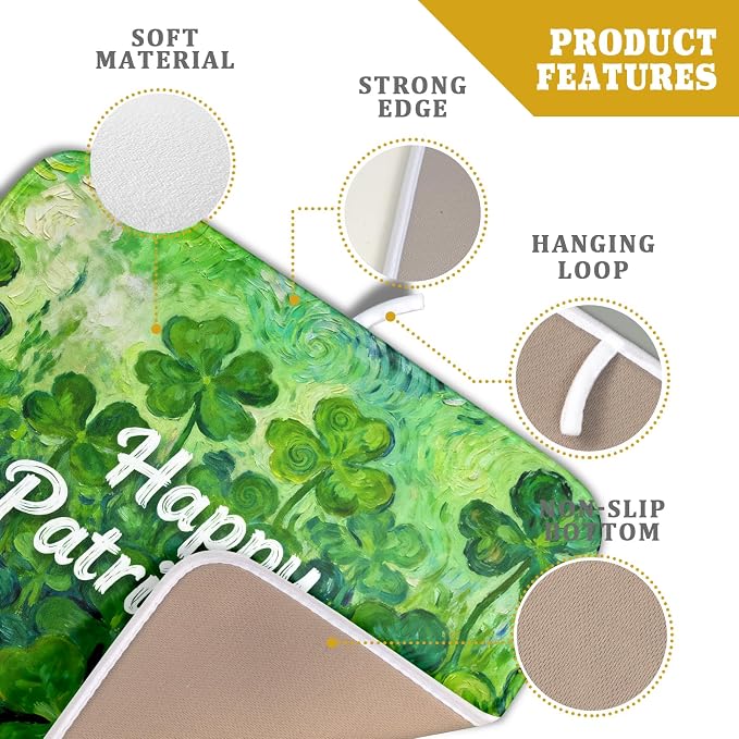 St Patricks Day Lucky Clover Dish Drying Mat - Image 4