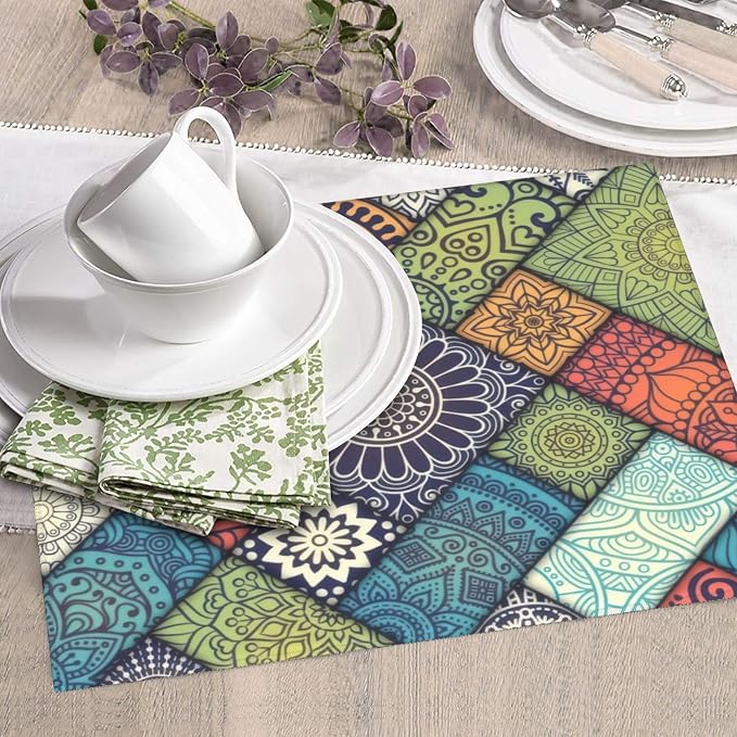 Retro Boho Dish Drying Mat 16x18 Inch, Microfiber Absorbent Fast Dry Mat - Image 7