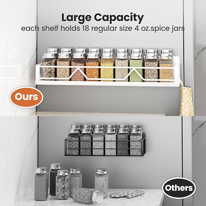 Mystozer 16.9 Inch Wide Large Capacity Magnetic Spice Rack - Image 3