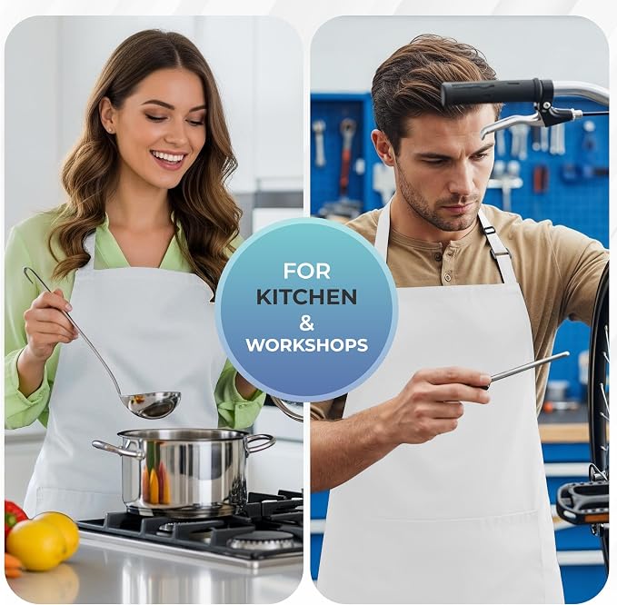 Utopia Kitchen 4 Pack Bib Apron Adjustable - Image 5