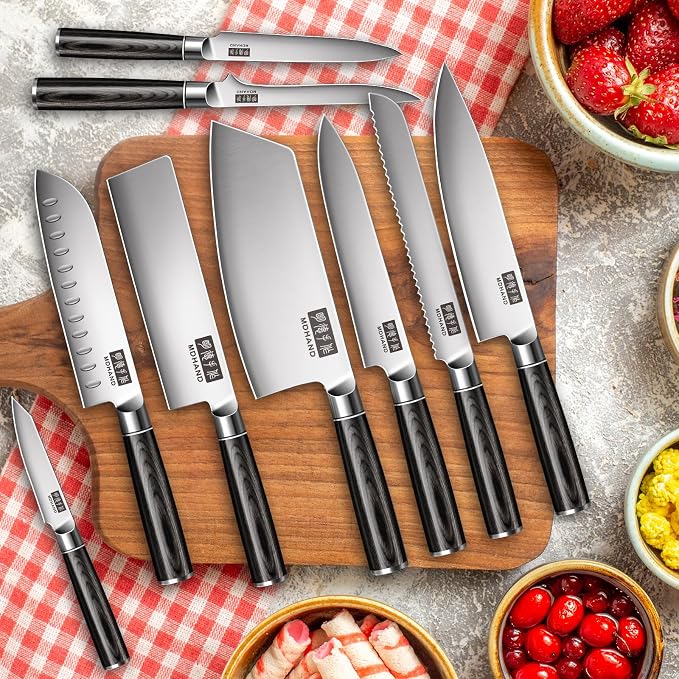 MDHAND Chef Knife Set with Roll Bag, High Carbon Stainless Steel Japanese - Image 9