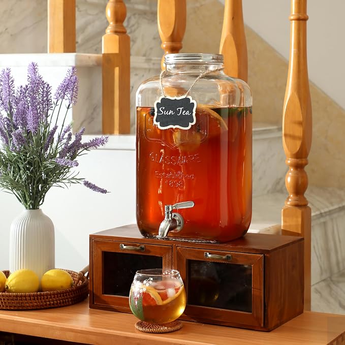 2 Gallon Glass Drink Dispenser - Image 6