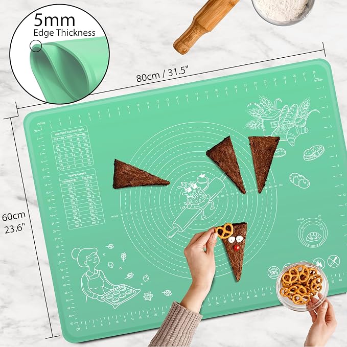 Silicone Pastry Mat 32" x 24" Extra Thick Non Stick Baking Mat - Image 3