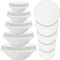 Patelai 10 Pcs Bowl Covers Reusable in 5 Size Stretch Cloth Fabric Elastic Food by Patelai