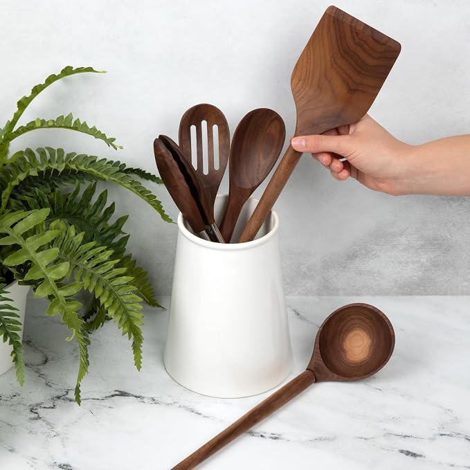 Salt & York 5-piece Walnut Wooden Kitchen Utensil Set - Image 7