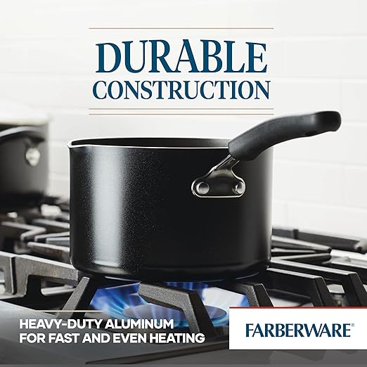 Farberware Cookstart DiamondMax Nonstick Straining Saucepan, Dishwasher Safe - Image 4