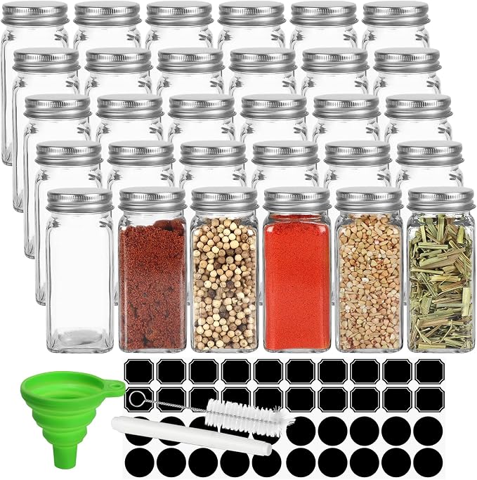 Keketin 30 Pack Glass Spice Jars 4 oz by Keketin