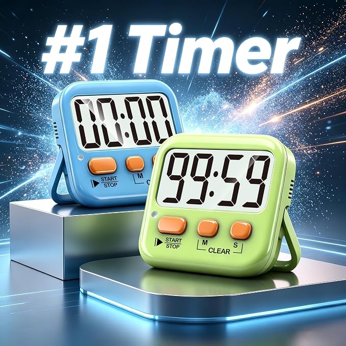 Antonki 2 Pack Digital Timer for Kids, Magnetic Countdown Kitchen Timers for - Image 2