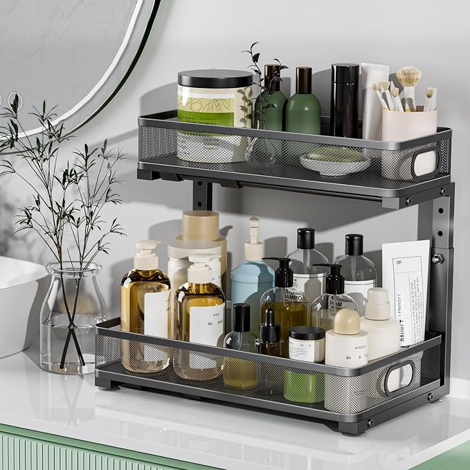 Under Sink Organizer, High Adjustable 2 Tier Under Sink Organizers and Storage - Image 8