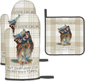 Funny Owl Oven Mitts and Pot Holders Sets of 3 Kitchen Hot Pads Cute Buffalo by Unknown