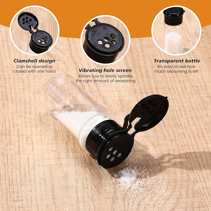 Amyhill 100 Pcs Plastic Spice Bottles Spice Jars - Image 3