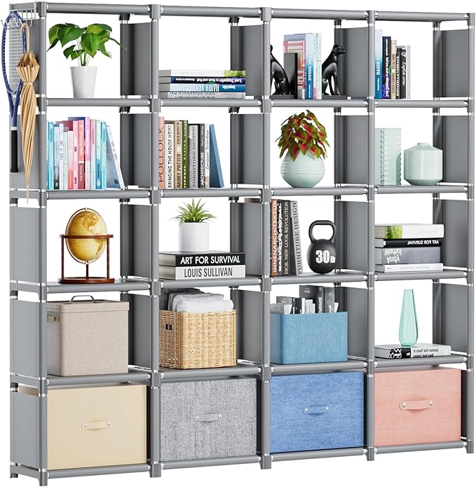 Mavivegue Book Shelf, 20 Cube Storage Organizer, DIY Bookcase, Metal Cube by Mavivegue