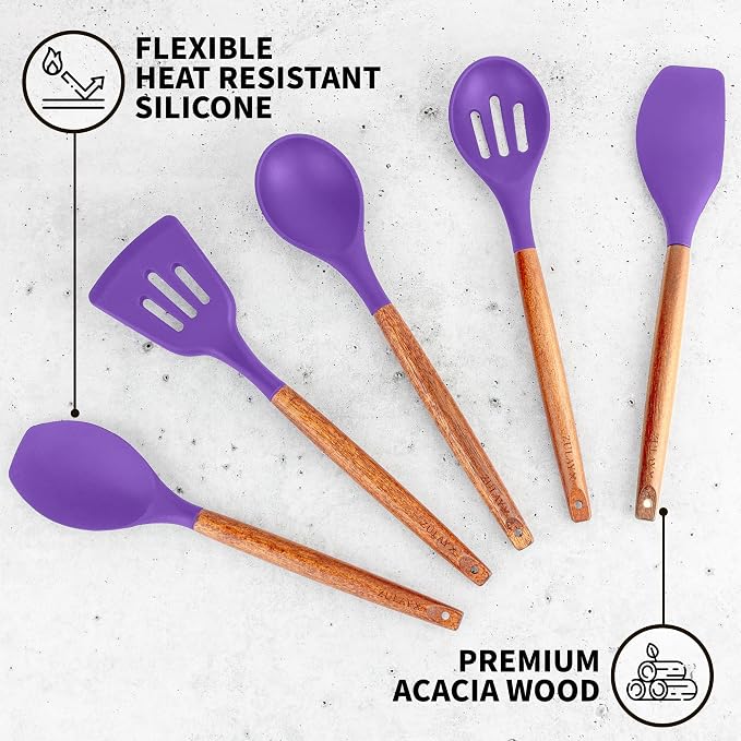 Zulay Kitchen Non-Stick Cooking Utensils Set - Image 2