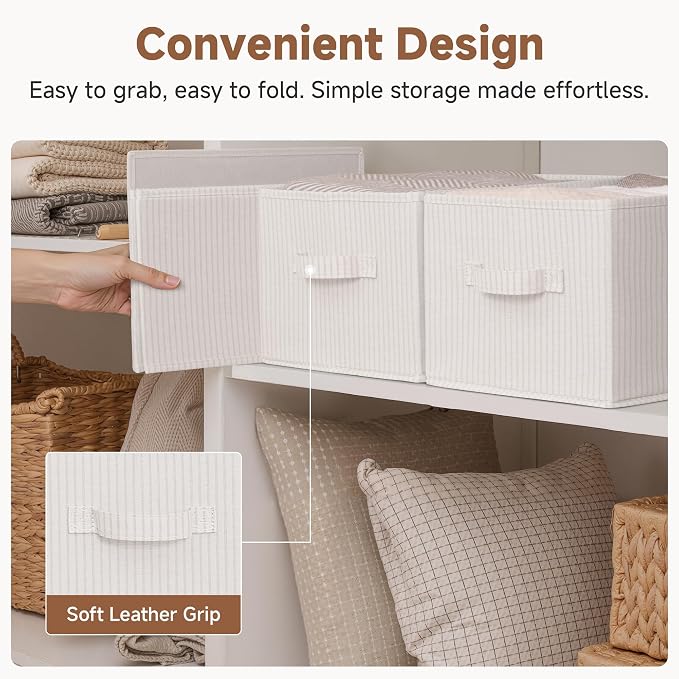 StorageWorks Foldable Shelf Organizer Bins, Closet Storage Baskets - Image 6