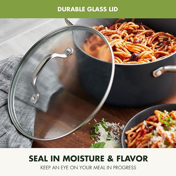 GreenPan Valencia Pro Hard Anodized Healthy Ceramic Nonstick 5QT Stock Pot - Image 6
