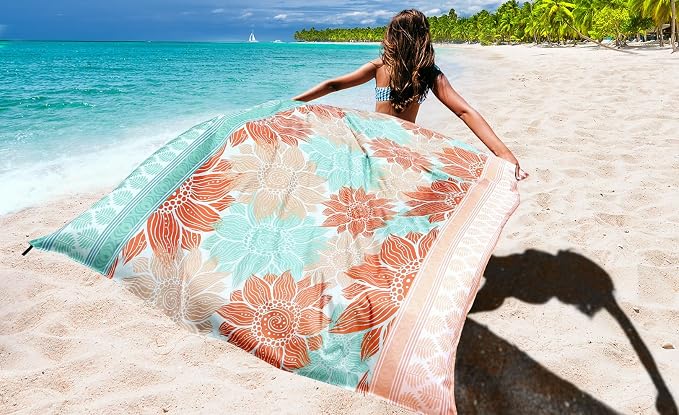 HIHOHO Beach Blanket Waterproof Sandproof Extra Large Beach Mat 79" X - Image 6