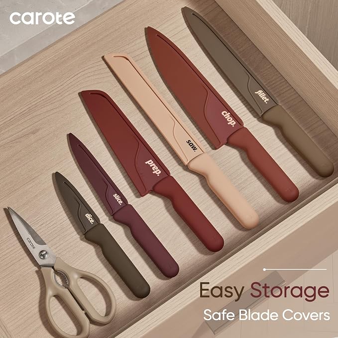 CAROTE Knife Set, 6 Stainless Steel Knives - Image 7