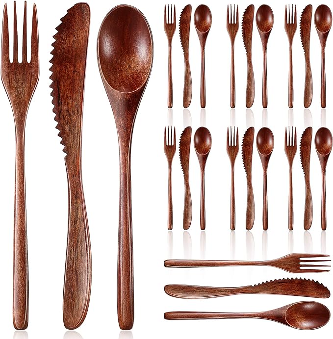 Geiserailie 24 Pcs Wooden Utensils by Geiserailie