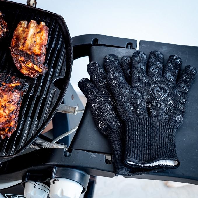 Grill Armor Oven Gloves with Fingers – Extra Long Cuff, 932°F Heat, Fire & Cut - Image 6