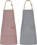 NLUS 2 Pack Kitchen Cooking Aprons, Adjustable Bib Soft Chef Apron by NLUS
