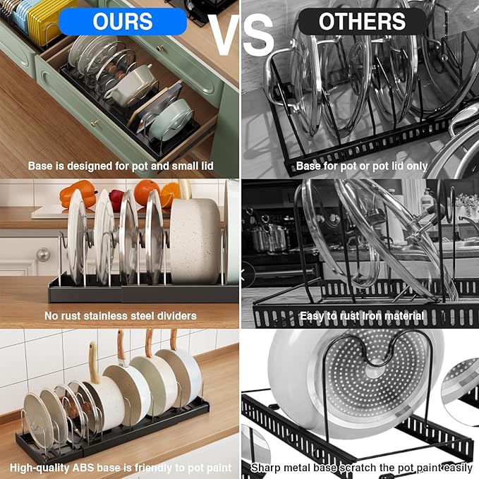 Mustorn Pots and Pans Organizer Under Cabinet - Image 5