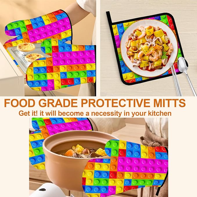 Autism Jigsaw Puzzle Oven Mitts & Potholder Set of 4 - Image 5