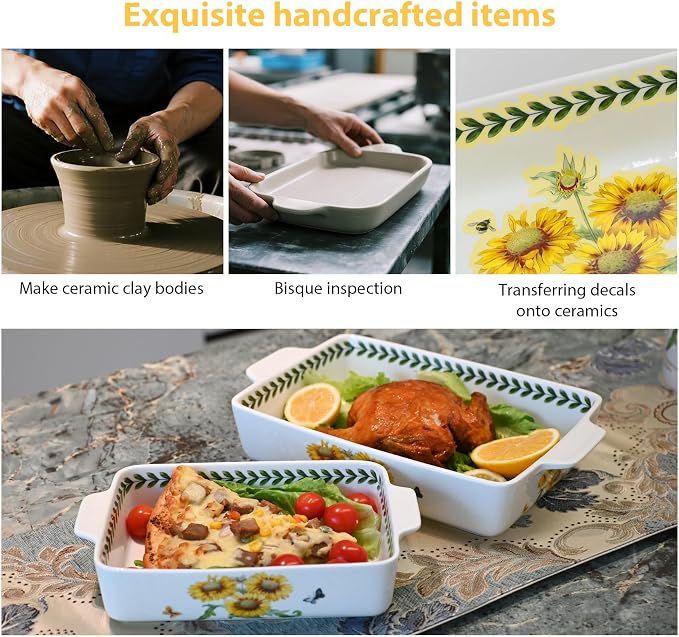 ACMLIFE Ceramic Casserole Dish Set, Ceramic Baking Dish - Image 6