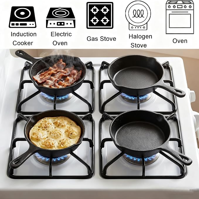 Hiceeden 4 Pack Mini Cast Iron Skillet, Grill Safe, Indoor and Outdoor Use - Image 5