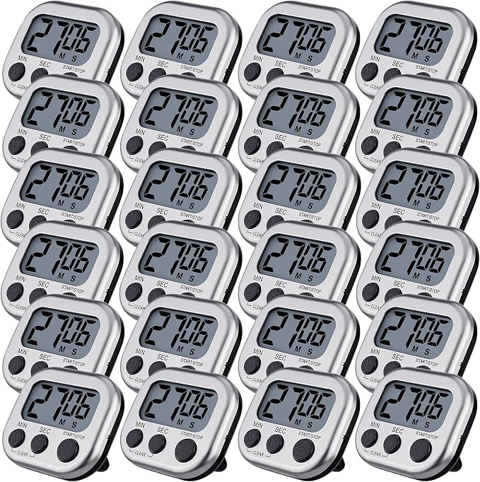 Leumoi 24 Pcs Digital Kitchen Timers Magnetic Back Timers Bulk Large Screen by Leumoi