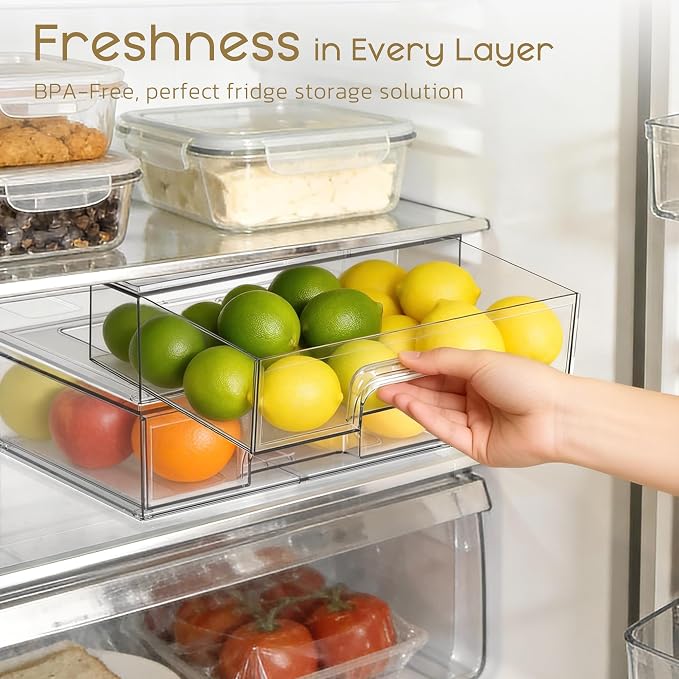 Criusia Stackable Storage Drawers, 3 Pack Clear Acrylic Makeup & Bathroom - Image 7